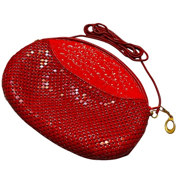 Vintage 70s Exotic Red Mesh Evening Bag - Picture 5 of 9